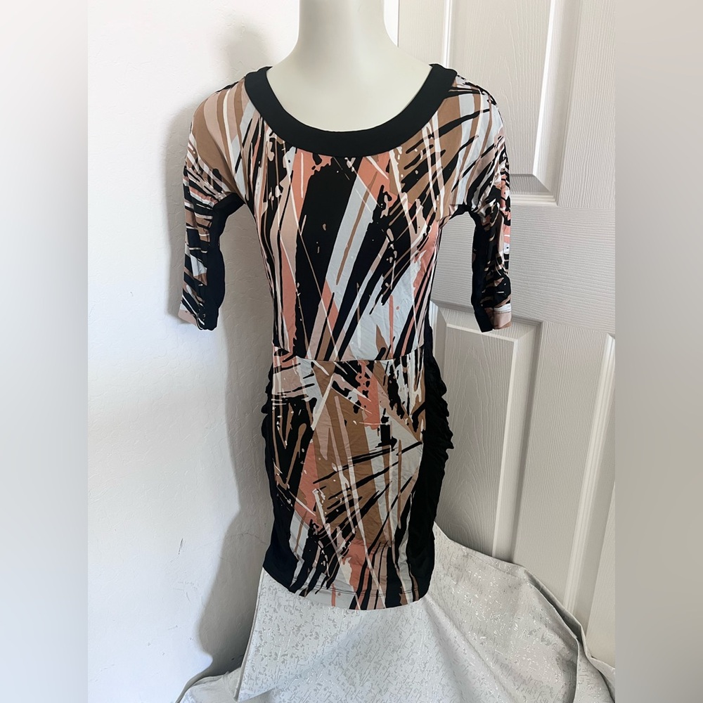 BCBG MaxAzria Gorgeous “Paint Splatter Geometric Design” Dress
